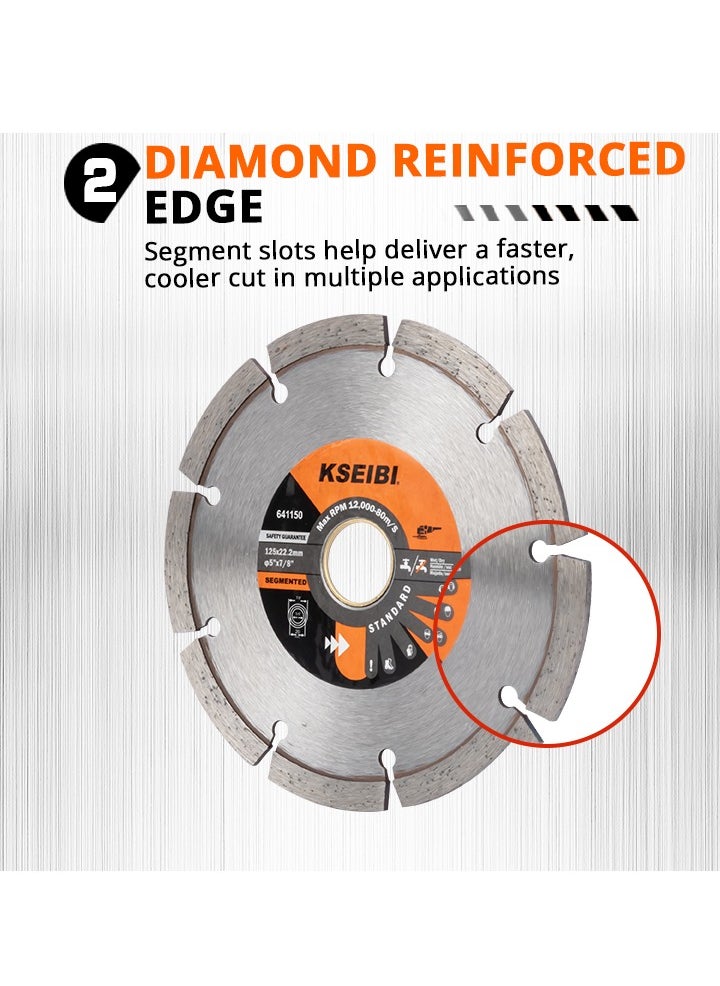KSEIBI - SINTERED DIAMOND DISCS/SEGMENTED 105x16MM – High Performance for Concrete, Stone & Masonry - Image 1