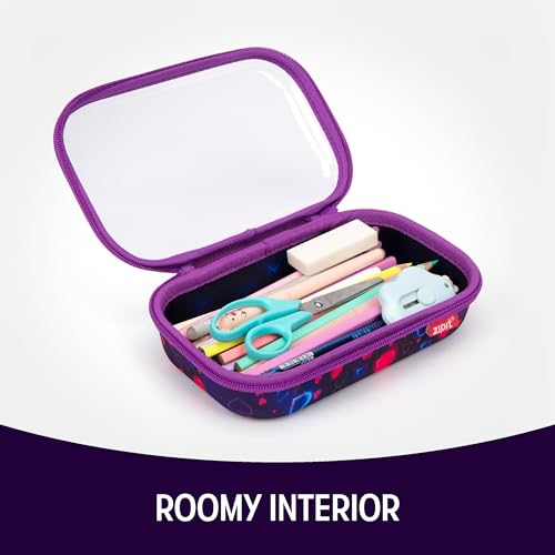 Zipit حافظة أقلام ZIPIT الشفافة للأطفال، صندوق أقلام متين للمدرسة، صندوق منظم للمكتب بسعة كبيرة، قلب - Image 4