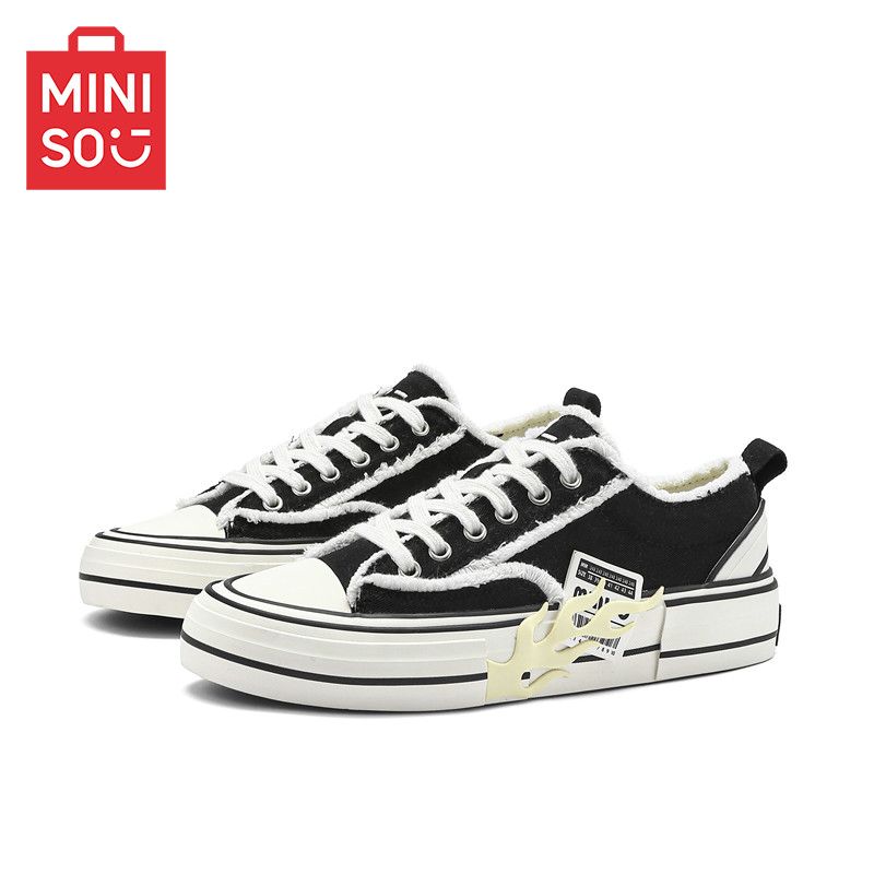 Miniso [Miniso] Men’s Shoes, Original Design, Platform Height-Boosting Biker Style, Couple’s Versatile Non-Slip Casual Sneakers - Image 1