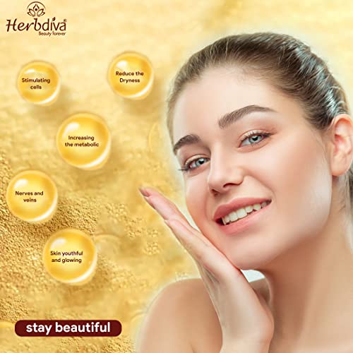 Herbdiva Radiant Gold Face Pack 500g | Enriched With Gold Dust & Almond Oil | Detoxifying & Hydrating Stay Beautiful & Glowing - Image 5