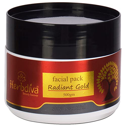 Herbdiva Radiant Gold Face Pack 500g | Enriched With Gold Dust & Almond Oil | Detoxifying & Hydrating Stay Beautiful & Glowing - Image 1