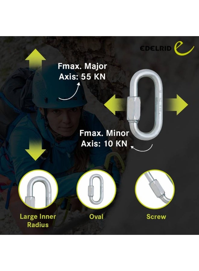 EDELRID EDELRID Screwlink 10 mm Steel Screw Locking Carabiner  (Silver) - Image 2