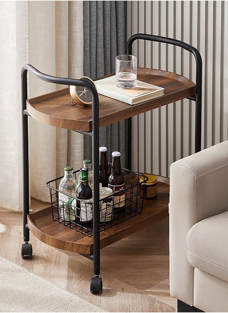VUCATIN End Table 2-Tier Rectangle Side Table with Rolling Wheels Bedside Table Small Coffee Table Sofa Side Table for Living Room Bedroom Balcony and Office (Rectangle)  - Image 1