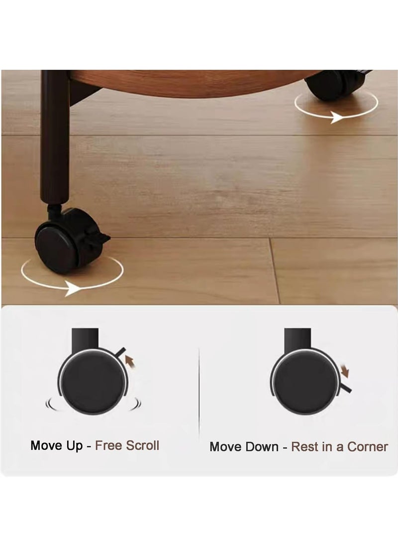 VUCATIN End Table 2-Tier Rectangle Side Table with Rolling Wheels Bedside Table Small Coffee Table Sofa Side Table for Living Room Bedroom Balcony and Office (Rectangle)  - Image 5