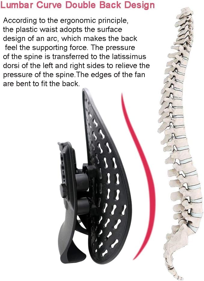 MAPPLE CREATION Lumbar Backrest, Ergonomic Lumbar Support Cushion, Height Adjustment and Movable Wings Adapting to Your Movements and Movements for Low Back Pain,Black - Image 5