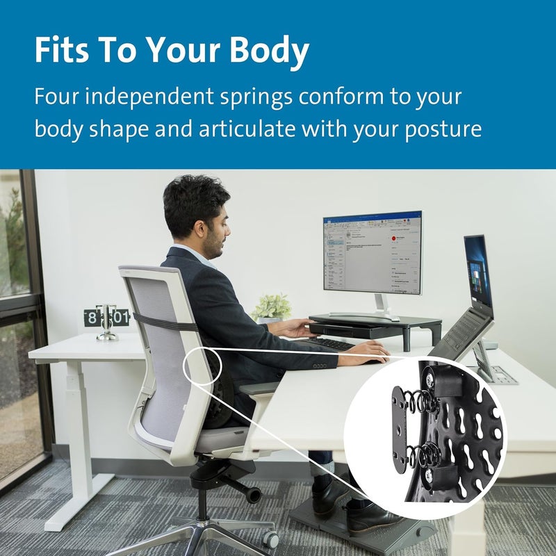 MAPPLE CREATION Lumbar Backrest, Ergonomic Lumbar Support Cushion, Height Adjustment and Movable Wings Adapting to Your Movements and Movements for Low Back Pain,Black - Image 3