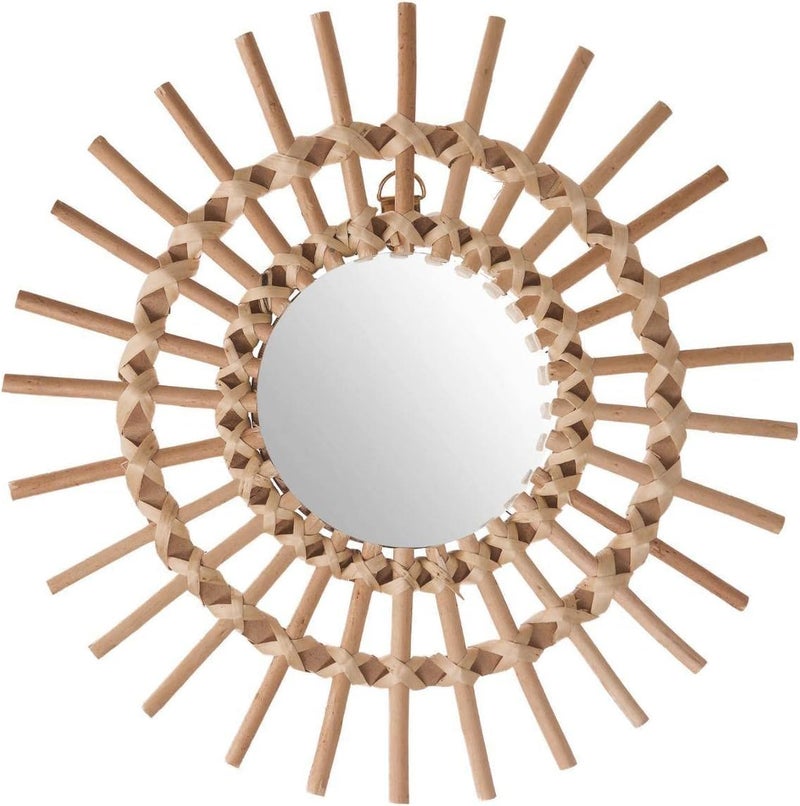 Next store Decorative Mirrors with Natural Wicker Frame, Modern and Elegant Touch for Home, Perfect for Rooms, Hallways, Bathroom or Anywhere, Adds Natural Beauty and Luxury Style - Image 1