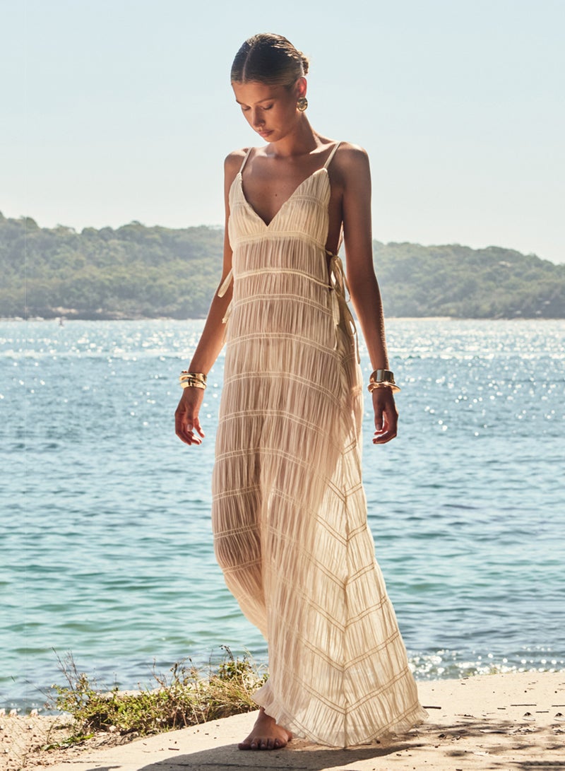 ساندايز فستان ماكسي لا لويزيانا بتفاصيل رباط - Image 1