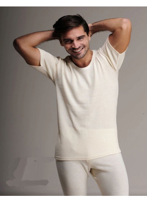 Men's Wool Short Sleeve Undershirt Undershirt 1000 - 1 Piece