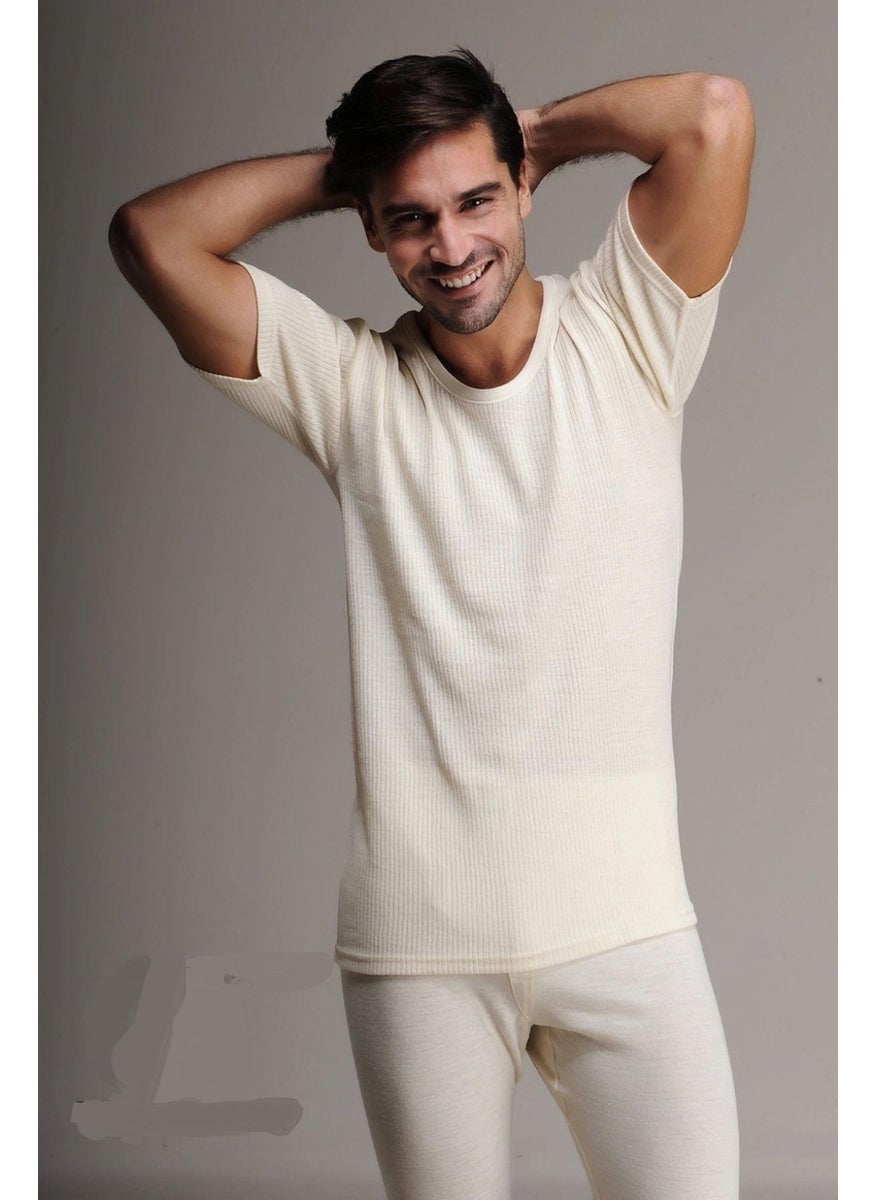 Hasyün - Men's Wool Short Sleeve Undershirt Undershirt 1000 - 1 Piece - Image 1