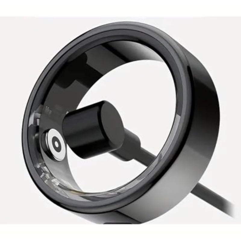 Sleep and fitness tracking ring for daily wellness use, made of titanium alloy, black color, features heart rate, HRV, stress and recovery monitoring with extended battery life - Image 2