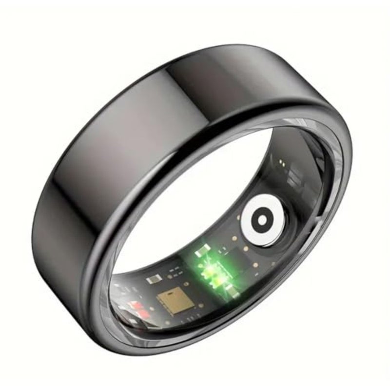 Sleep and fitness tracking ring for daily wellness use, made of titanium alloy, black color, features heart rate, HRV, stress and recovery monitoring with extended battery life - Image 3