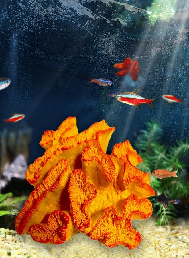 Besimple Aquarium Coral Ornaments Decor Fish Tank Plants Decoration for Aquarium Landscape, Orange - Image 2