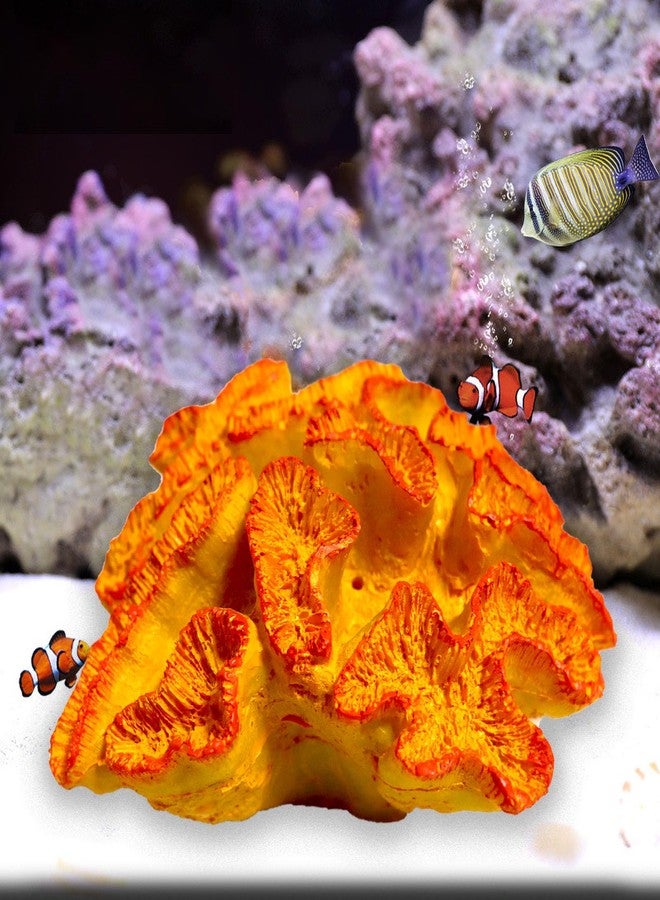 Besimple Aquarium Coral Ornaments Decor Fish Tank Plants Decoration for Aquarium Landscape, Orange - Image 1