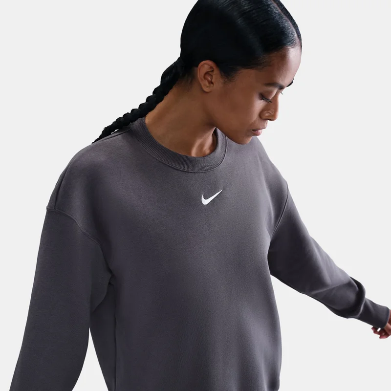 Nike Grey Women's Sportswear Phoenix Fleece Sweatshirt for Women | Best Price UAE