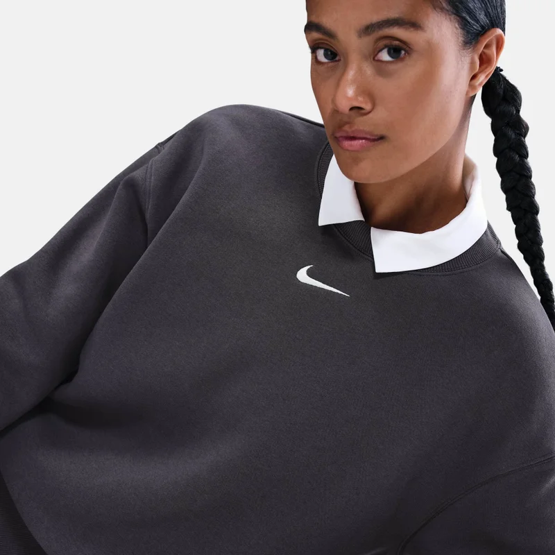 Nike Grey Women's Sportswear Phoenix Fleece Sweatshirt for Women | Best Price UAE