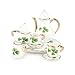 Cutemini Dollhouse 16 Porcelain Tea Cup Sets 8 Pcs Set Miniature Ceramics Dollhouse Accessories Flower Pattern Teapot Platter Dish Sets Dollhouse Kitchen Supplies Decoration Lucky Clover - Image 4