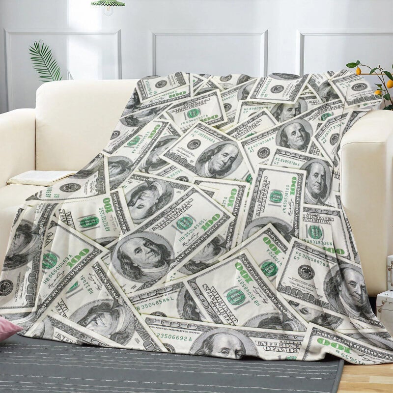 Kanuyee Money Throw Blanket A Pile of 100 Dollar Bill Cozy Decor Nap Cash Blankets Gift Sofa Bed Couch Chair or Dorm Throws 5060 inches
