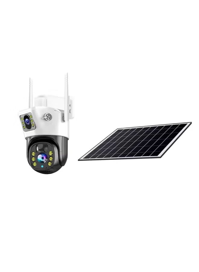 JAJEEK V380 Dual Lens 6MP Solar-Powered Security Camera VCS09-W, Wireless 4G IP CCTV Camera with PTZ Control, Dual Lens Monitoring, Waterproof & Weatherproof Design, Network Remote Access, Solar Battery Powered for Outdoor, Home, Office, and Commercial Use - Image 3
