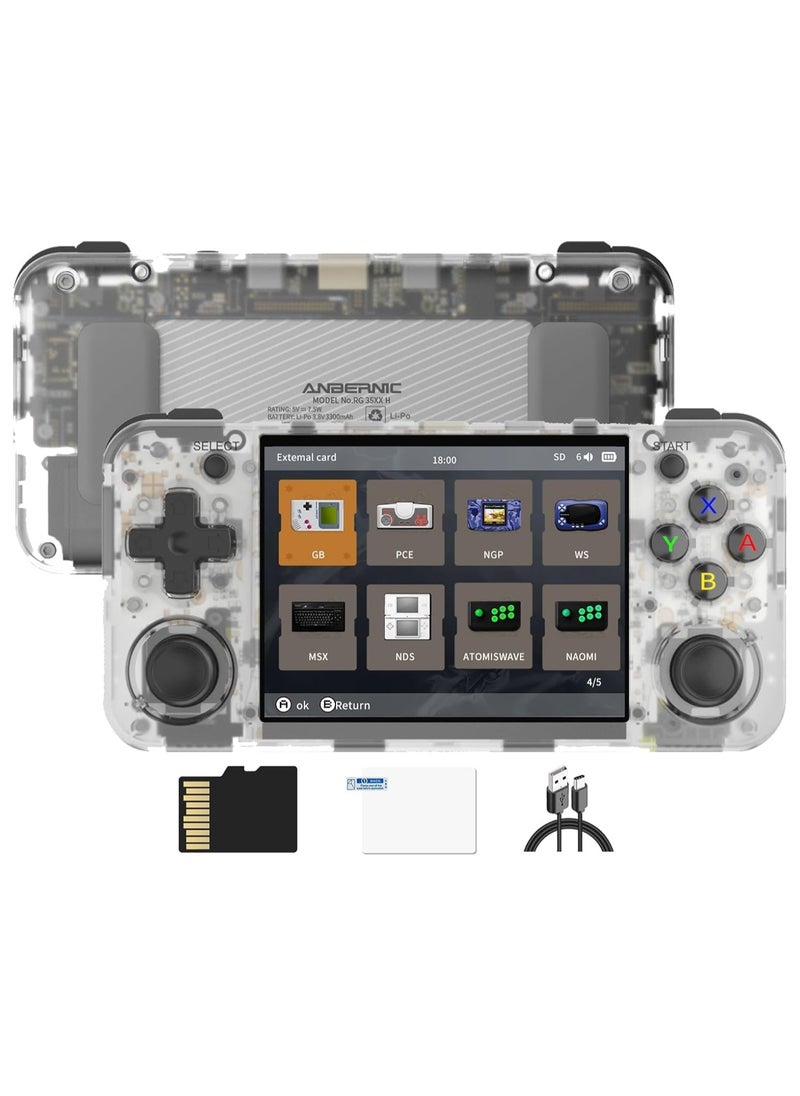 ANBERNIC  - RG35XX H Retro Portable Game Console, Support 5G HDMI TV Output, WiFi, Bluetooth 4.2, 3.5" IPS Screen, Built-in Linux System, 64G TF Card, 5515 Games - Image 1