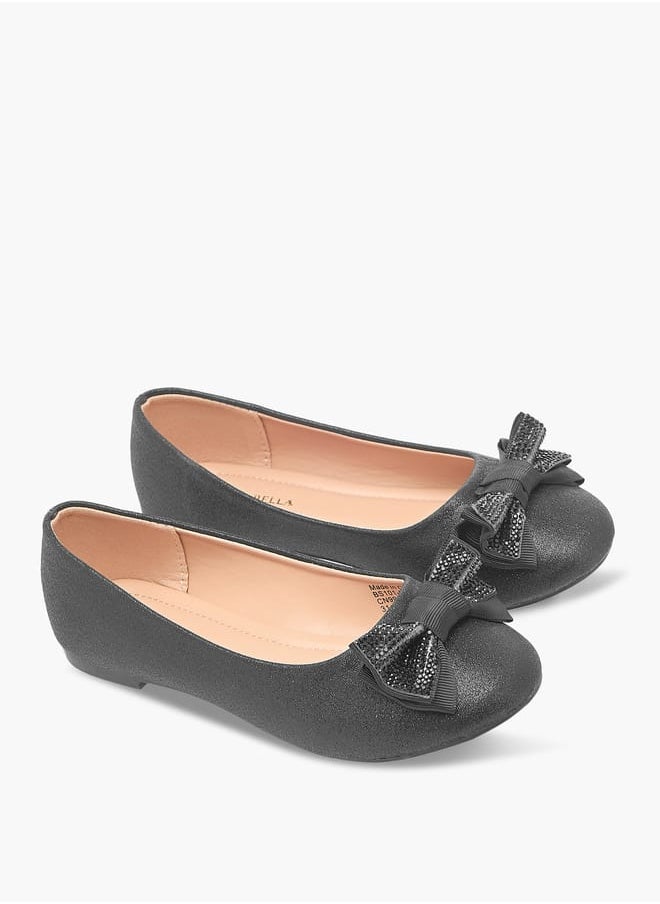 Flora Bella By Shoexpress Girls Bow Accent Slip-On Ballerina Shoes Ramadan Collection  - Image 1