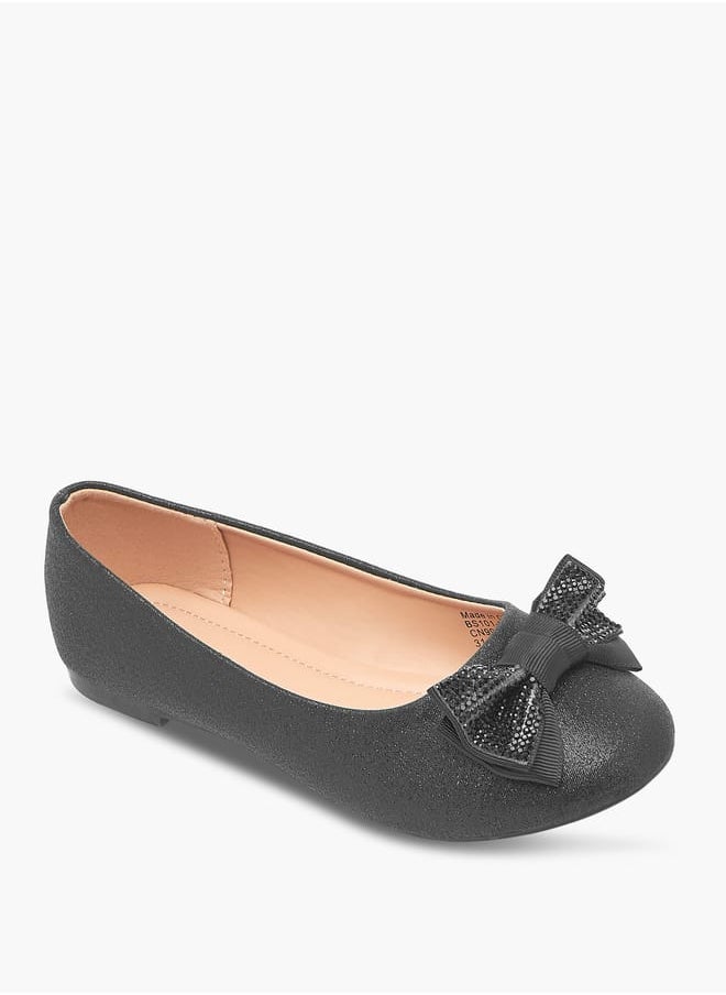 Flora Bella By Shoexpress Girls Bow Accent Slip-On Ballerina Shoes Ramadan Collection  - Image 2