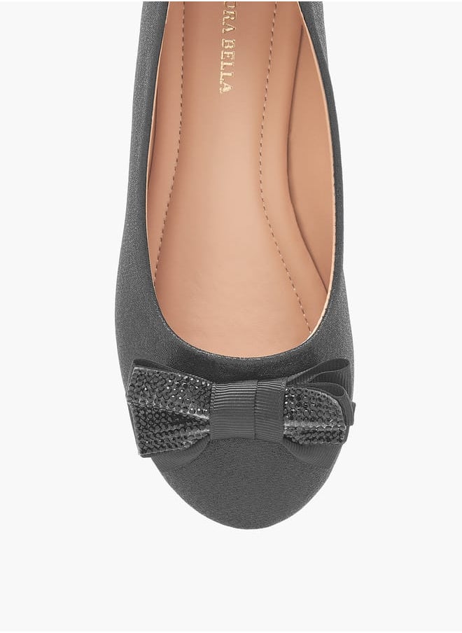 Flora Bella By Shoexpress Girls Bow Accent Slip-On Ballerina Shoes Ramadan Collection  - Image 4