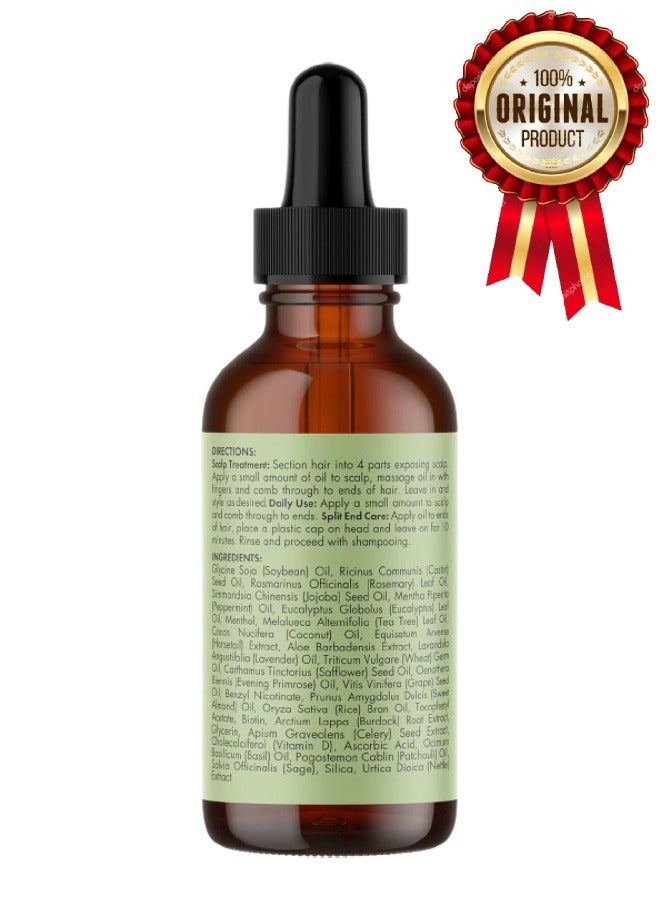 Rosemary 3 Pieces Rosemary Mint Scalp & Hair Strengthening Oil Infused W/Biotin & Encourages Growth 59ml - Image 2