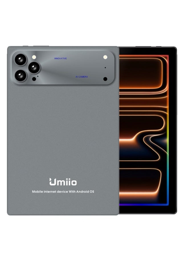Umiio Smart Tablet 17 Pro Max 10.1-Inch HD Display with Keyboard & Mouse, 16GB RAM, 1TB ROM, Dual Nano SIM 5G Network, Android 15, Wi-Fi, GPS, Stylus Included – Grey - Image 1