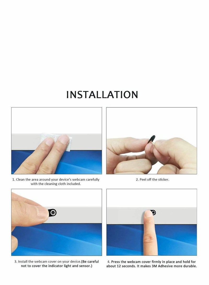 KASTWAVE 3Pcs Webcam Cover Slide 0.022in Ultra Thin Metal Magnet Web Camera Cover for MacBook Pro Laptops Smartphone Mac PC Tablets for Echo Spot Show Protecting Your Privacy Security Black - Image 4