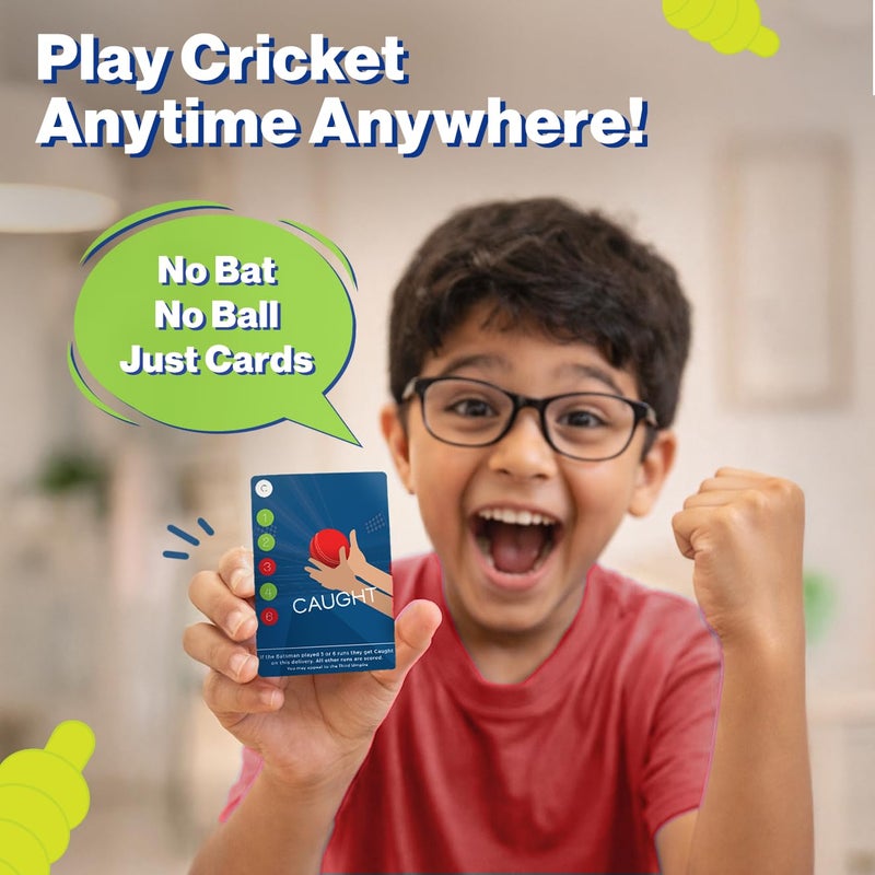 BINCA Qwicket Cricket Card Game  Fast & Fun Indoor Card Game for Kids  Teens & Family  Kids Card Games for Ages 7 and Up  Gifts for Cricket Lovers  2 Player Travel Game - Image 3