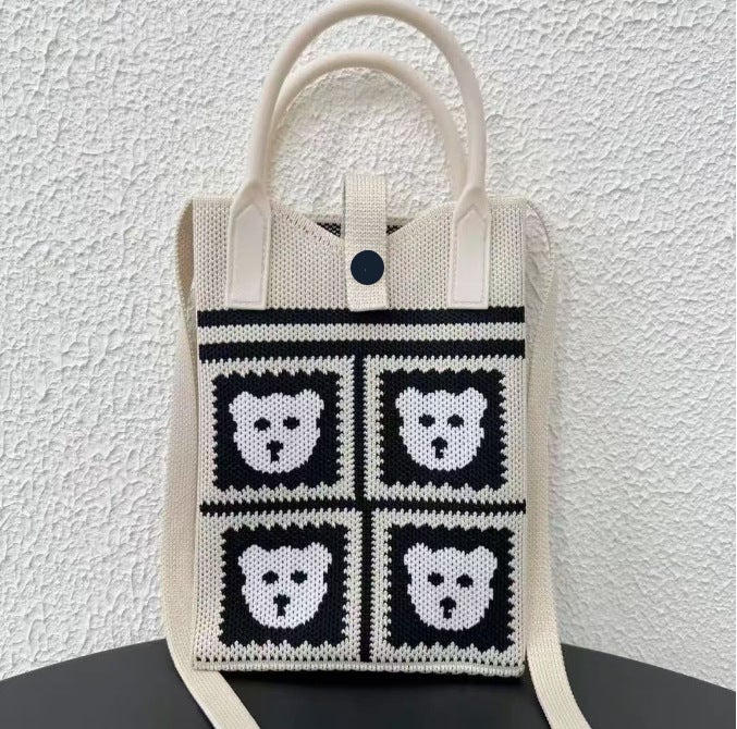 Niche Design Crossbody Mobile Phone Bag Portable Bag Knitted Mini Coin Dustproof Women'S Shoulder Mobile Phone Crossbody Bag - Image 1