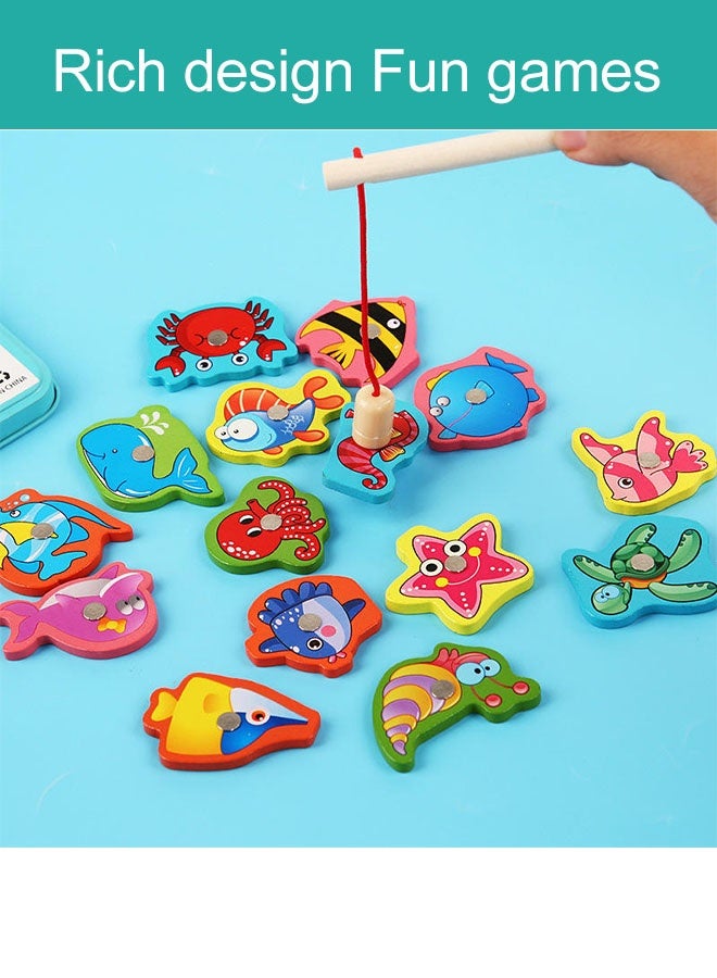 Fishing Game Toy, Magnetic Fishing Game for Kids,Fun Fishing Play Educational Toy, Sea Creatures Kids Fishing Game, Fishing Learning, Color Sorting,Preschool Gift for Early Learning with Pole,Preschool Educational Fine Motor Skills for 3 4 5 Years Old Boys Girls - Image 5