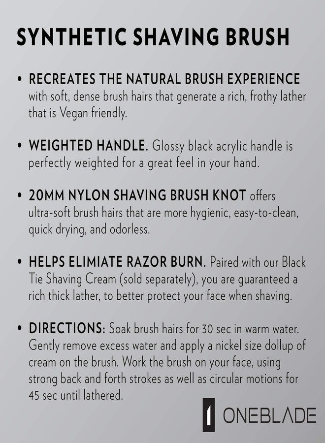 OneBlade Ultra Soft OneBlade Shaving Brush | Shaving Cream Brush for Men | 20mm Knot Premium Synthetic Shaving Brush | Fawn - Image 2