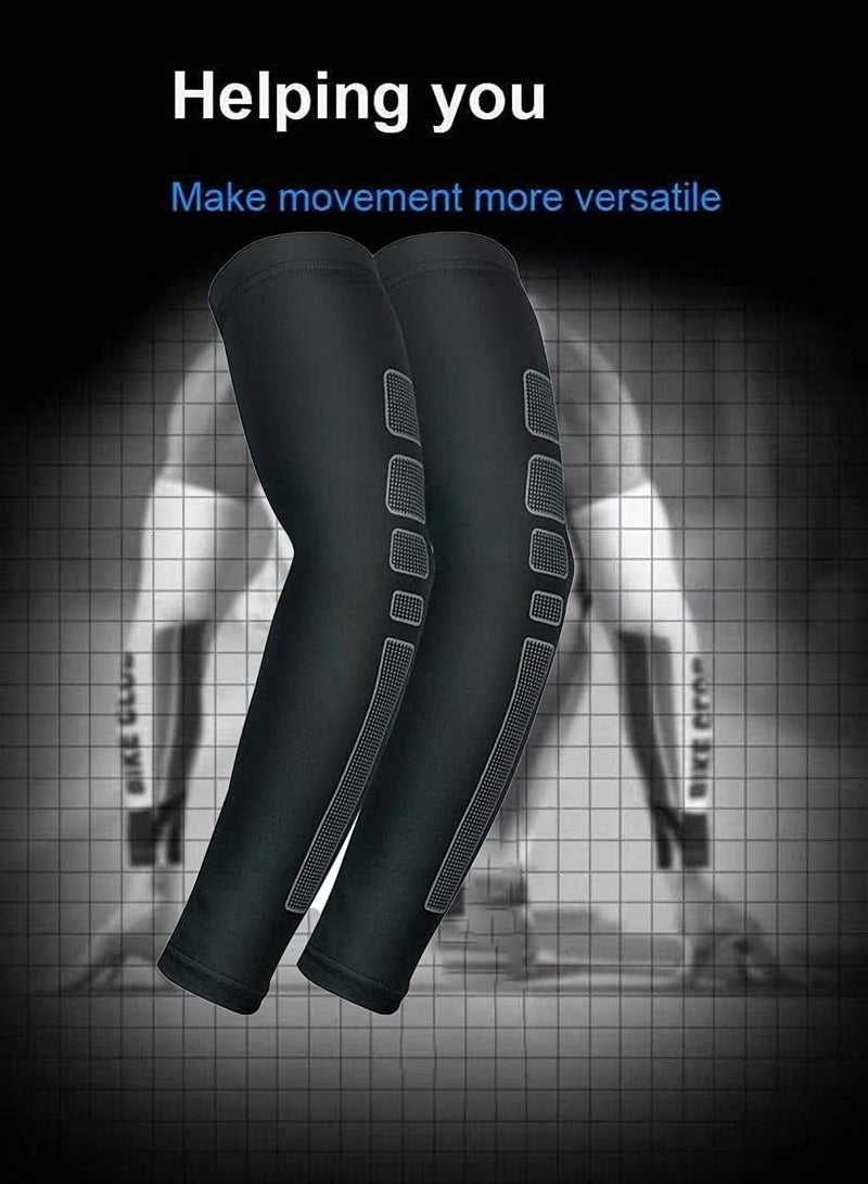 Excefore Compression Arm Sleeves Basketball Arm Guard Sports Guard Apply To Tennis Badminton Riding Taekwondo Breathable Long Guard Elbow Wrist Guard Sleeve 1 Pair - Image 4