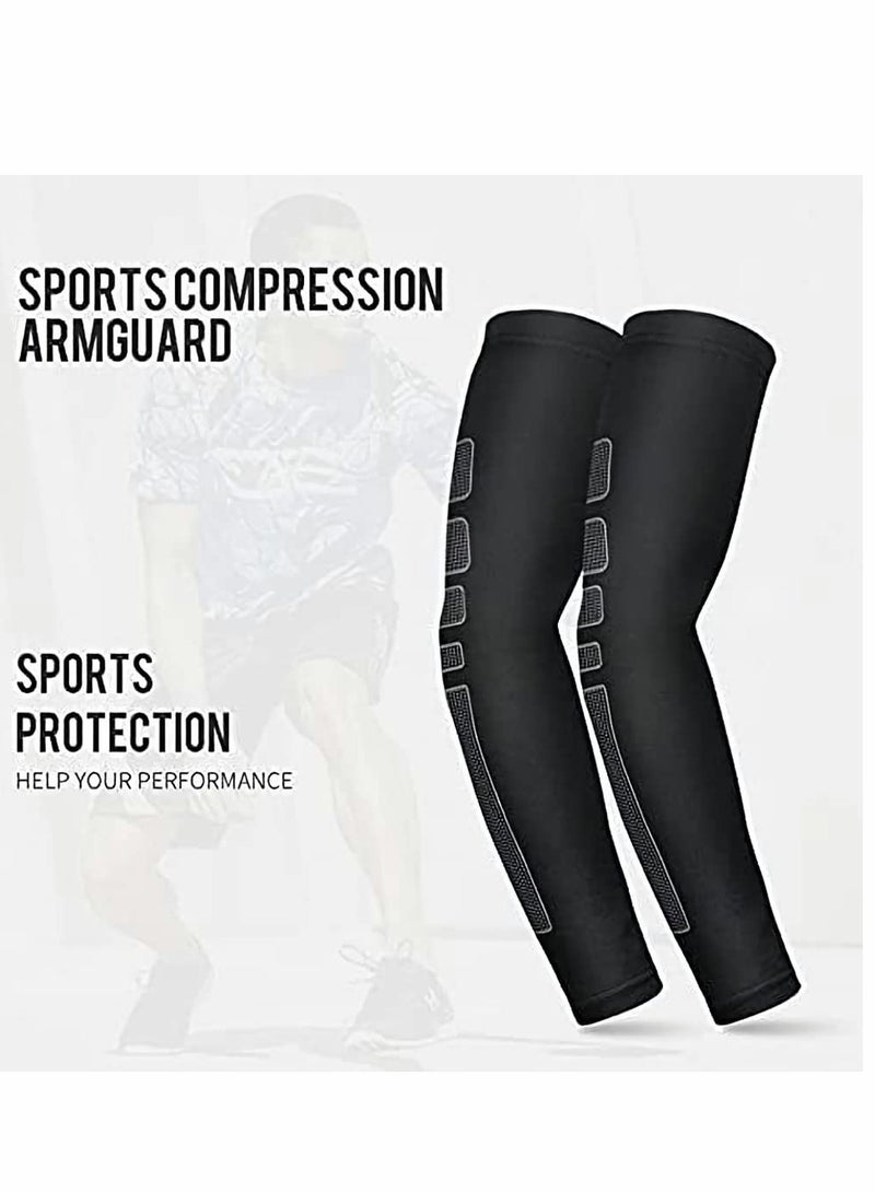 Excefore Compression Arm Sleeves Basketball Arm Guard Sports Guard Apply To Tennis Badminton Riding Taekwondo Breathable Long Guard Elbow Wrist Guard Sleeve 1 Pair - Image 5
