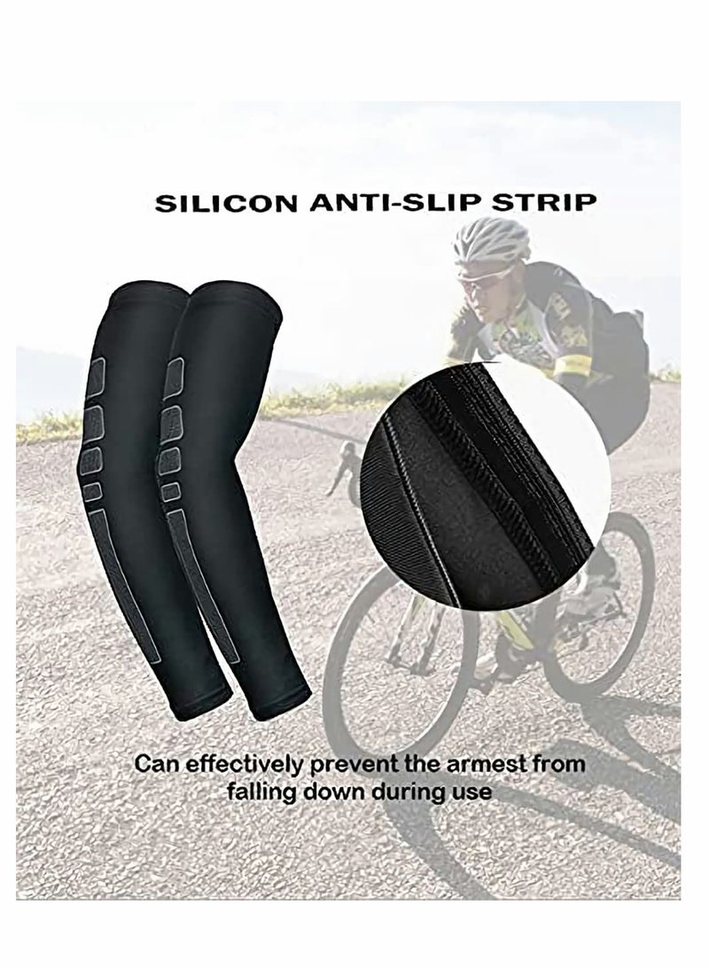 Excefore Compression Arm Sleeves Basketball Arm Guard Sports Guard Apply To Tennis Badminton Riding Taekwondo Breathable Long Guard Elbow Wrist Guard Sleeve 1 Pair - Image 3