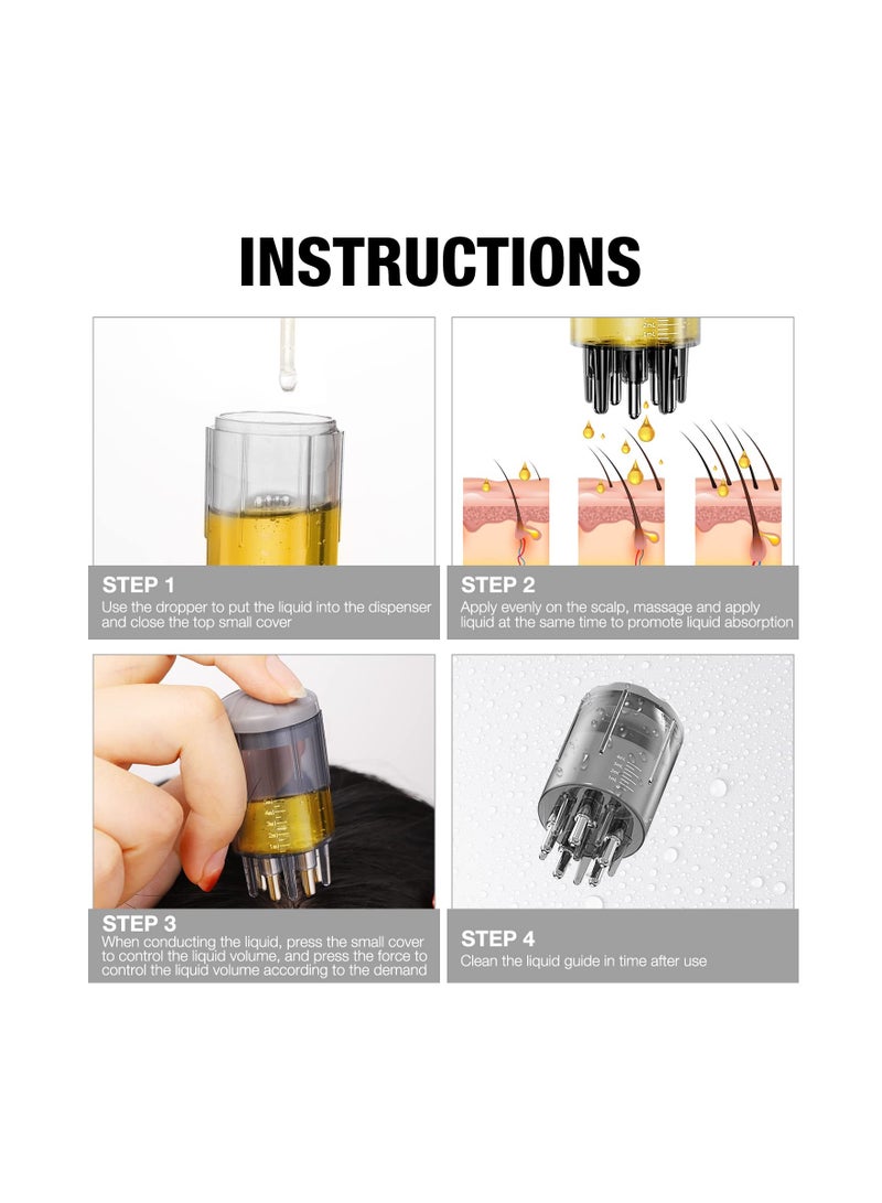إسكدنيا Scalp Oil Applicator Comb with Massager Brush, Hair Growth Serum Applicator for Essential Oil Treatments, Perfect for Home and Travel Use, Hair Liquid Root Comb and Oil Applicator Bottle. - Image 3