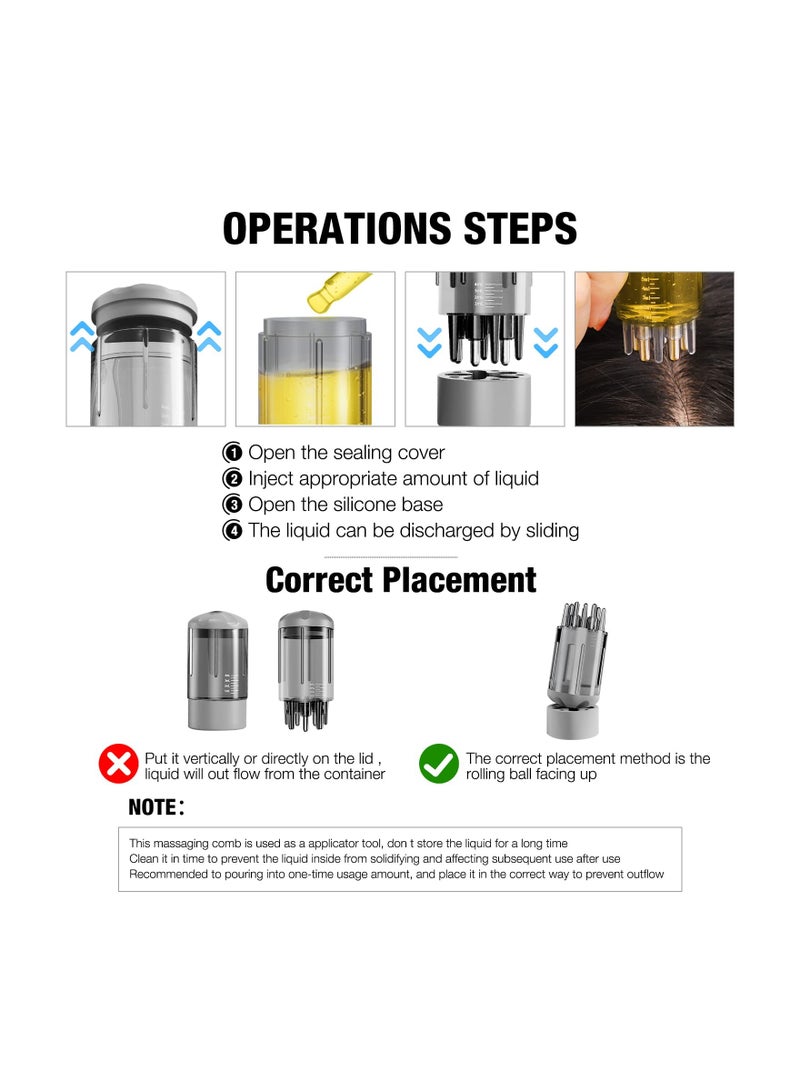 إسكدنيا Scalp Oil Applicator Comb with Massager Brush, Hair Growth Serum Applicator for Essential Oil Treatments, Perfect for Home and Travel Use, Hair Liquid Root Comb and Oil Applicator Bottle. - Image 4