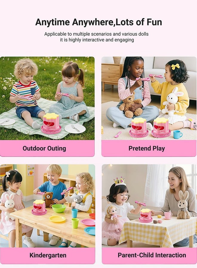 ZOENMG Pudding Feeding Toy for Dolls(2 Packs), Interactive Baby Doll Food with Retractable Spoon, Pretend Play Food for Toddlers 3-5-8, Realistic Role Play Toy for Girls, Easter Basket Stuffers Gifts - Image 4