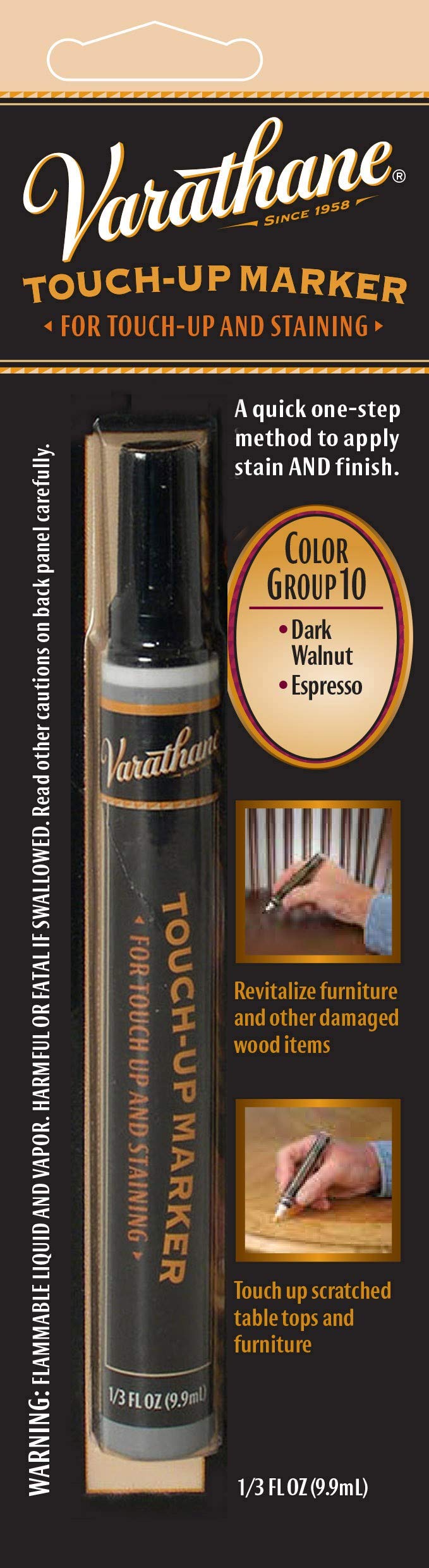 Rust-Oleum Varathane 215361 Wood Stain Touch-Up Marker for Dark Walnut, Espresso - Image 1