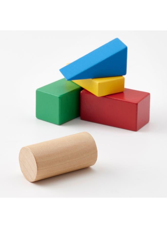 زبون مجموعة مكعبات بناء خشبية مكونة من 40 قطعة، متعددة الألوان - Image 4