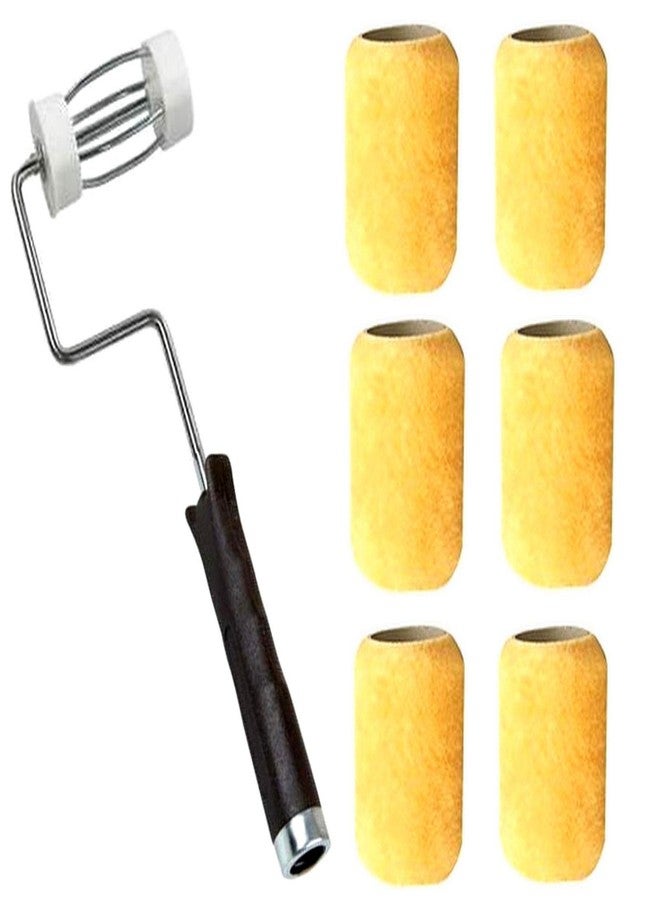 ألازكو مجموعة ALAZCO قيّمة من أسطوانة طلاء صغيرة مقاس 3 بوصات بإطار سلكي متين و6 أغطية لطلاء الحواف والزوايا والمناطق الصغيرة (متعددة الأغراض بوزن 1/2 بوصة) - Image 1