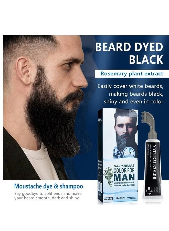 EELHOE Hair & Beare Color For Man,Rosemary 2 in 1 Beard Dye ,Effective Enhance Facial Hair (Natural Black) - Image 4