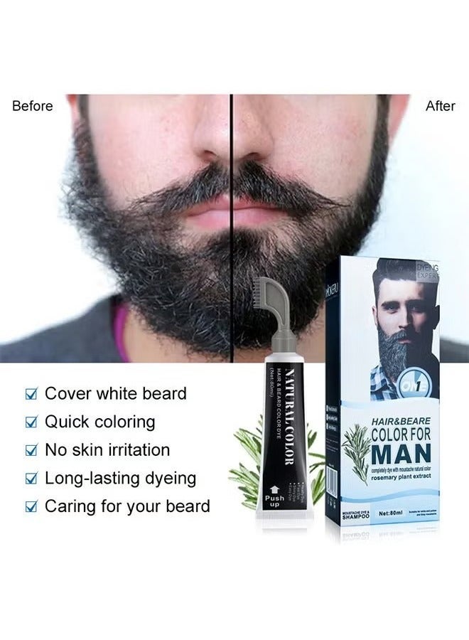 EELHOE Hair & Beare Color For Man,Rosemary 2 in 1 Beard Dye ,Effective Enhance Facial Hair (Natural Black) - Image 3