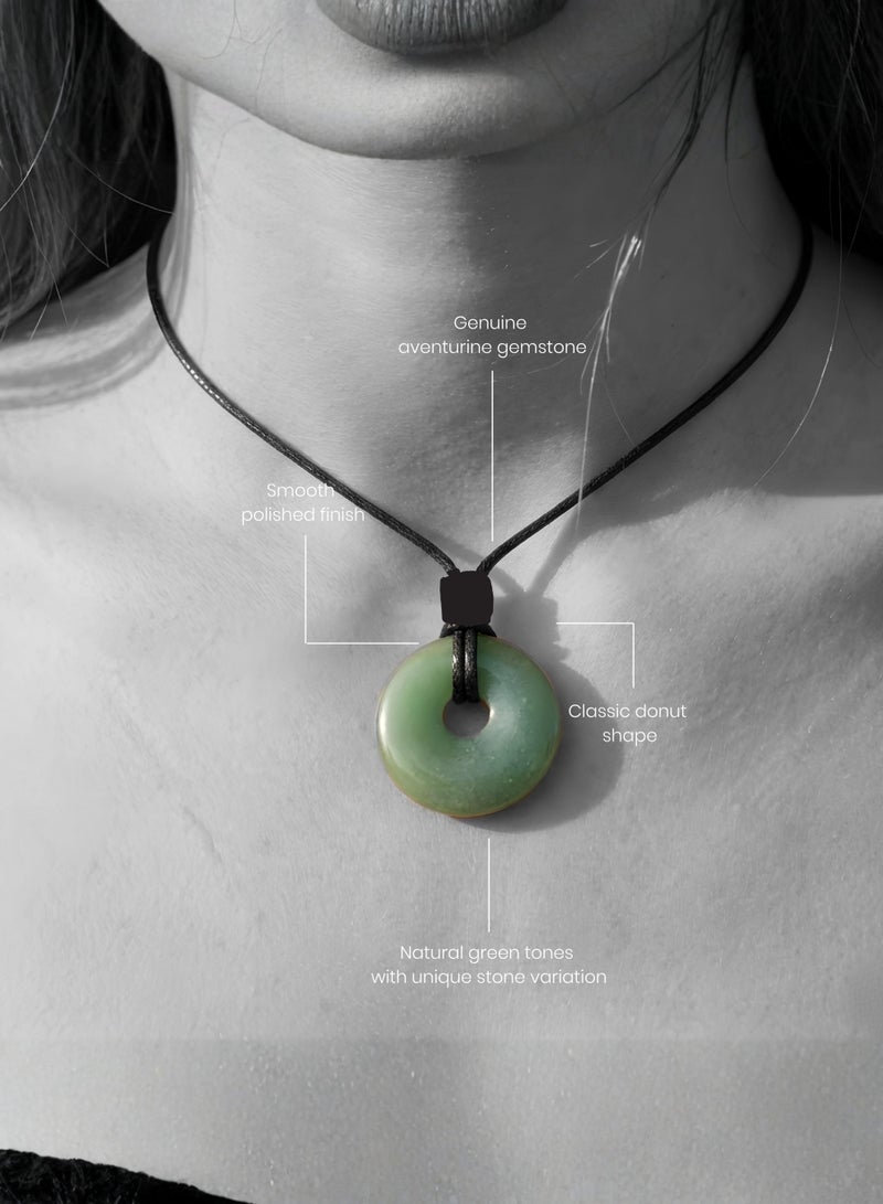 British Fossils Donut Pendant 6Mm Aventurine Necklace - Image 2
