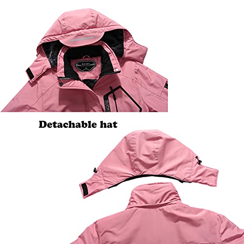 SUOKENI Women's Waterproof Warm Winter Snow Coat Hooded Raincoat Ski Snowboarding Jacket - Image 4