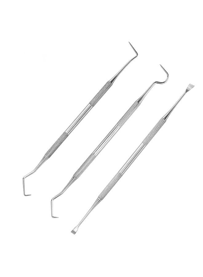 3 Pcs Pet Dental Cleaning Kit Stainless Steel Double Headed Tooth Scaler Tartar Remover Scraper for Dogs & Cats - Image 1