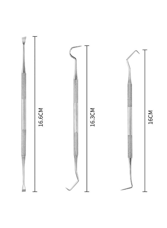 3 Pcs Pet Dental Cleaning Kit Stainless Steel Double Headed Tooth Scaler Tartar Remover Scraper for Dogs & Cats - Image 2