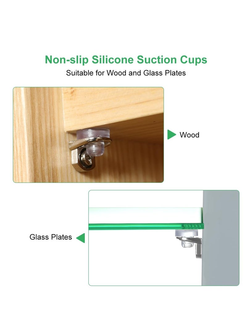 SYOSI 30 Pack Shelf Pegs Pins with Silicone Suction Cups 1/5 Inch 5mm Metal Pins Premium Zinc Alloy Material Unique Design Easy to Install  for Adjustable Wood and Glass Shelving Hold Nickel - Image 4